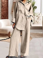 Spring Women's Loose Shirt & Pants Set