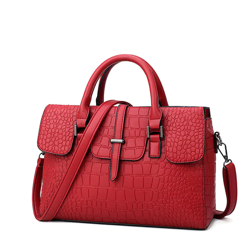 Chic Crocodile Embossed Handbag