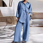 Spring Women's Loose Shirt & Pants Set