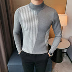Men's Black Fitted Long Sleeve Sweater