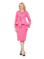 Giovanna Elegant Scuba Peplum Sheath Dress w/ Stone Trim, Style DP2451