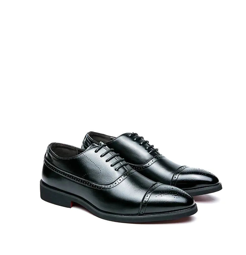 Uniquely Designed Pointed Leather Shoes for Men