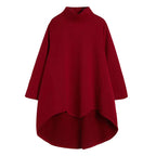 Plus Size Women's Turtleneck Irregular Sweatshirt Dress