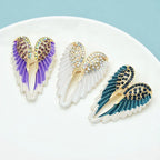 Three-Dimensional Diamond Angel Wing Brooch