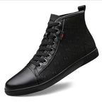 Men's Leather High-Top and Flat Martin Boots