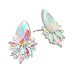 Teardrop Stone Cluster Accent Marquise Stone Embellished Evening Clip On Earrings