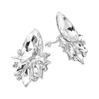 Teardrop Stone Cluster Accent Marquise Stone Embellished Evening Clip On Earrings