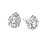 Teardrop Cluster Evening Clip On Earrings
