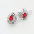 Teardrop Cluster Evening Clip On Earrings