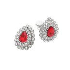 Teardrop Cluster Evening Clip On Earrings