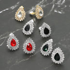 Teardrop Cluster Evening Clip On Earrings