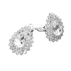 Teardrop Cluster Evening Clip On Earrings