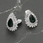 Teardrop Cluster Evening Clip On Earrings