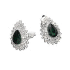 Teardrop Cluster Evening Clip On Earrings