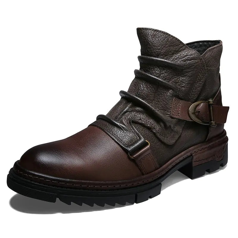 Men's Leather Warm Chelsea Ankle Boots for Fall/Winter