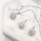 Crystal Earrings and Necklace Jewelry Set