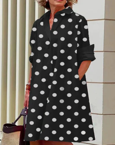 Spring Polka Dot Dress - Slim Fit and Stylish