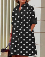 Spring Polka Dot Dress - Slim Fit and Stylish