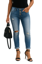 WOLFF Light Blue Vintage Wash Ripped Jeans