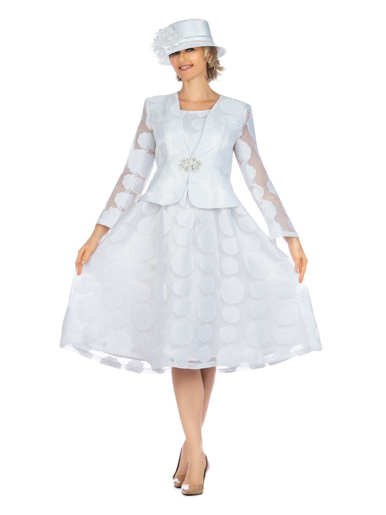 Giovanna 2pc Rose Organza A-line Bolero Jkt Dress, Style D1345