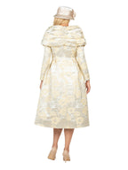 1pc Lux Brocade A-line Dress w/ Cape