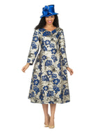 1pc Lux Brocade A-line Dress w/ Cape