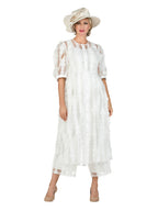 3pc Sheer Long Jkt, Cami+Pants Set