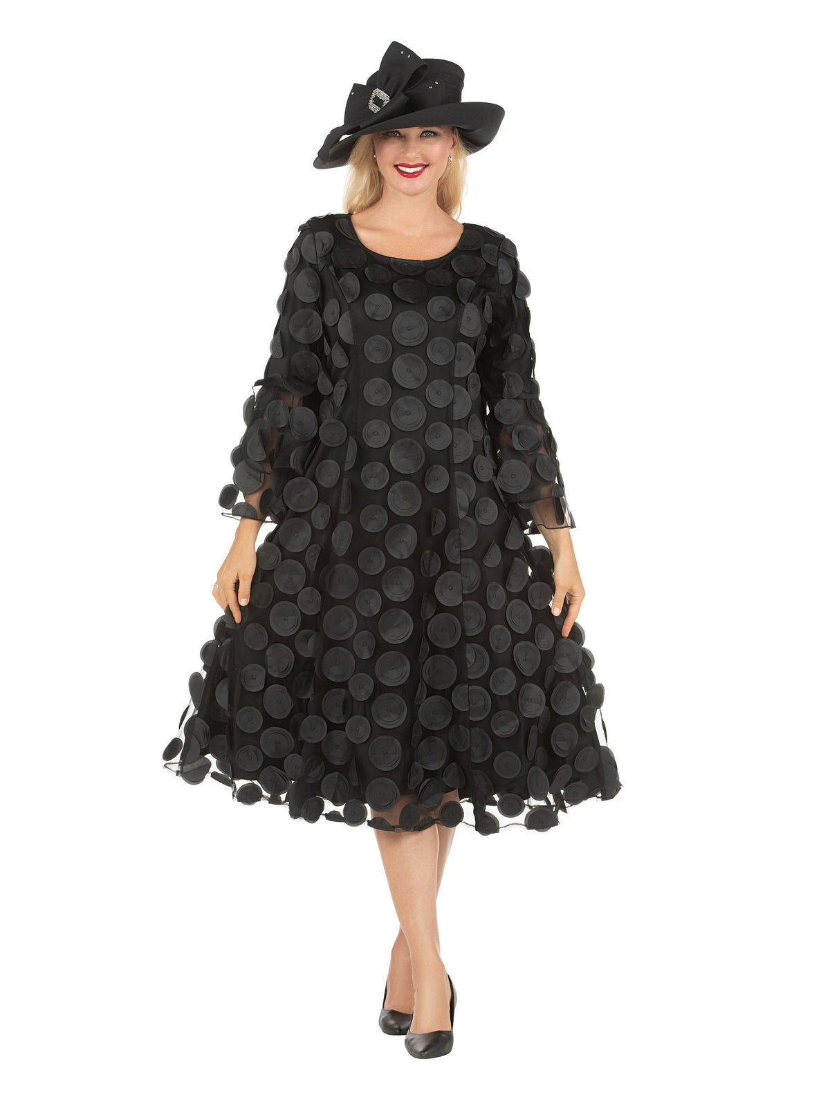 Giovanna Bell Slv A-line Drs w/ Circular Petals Decor-Plus, Style D1650W