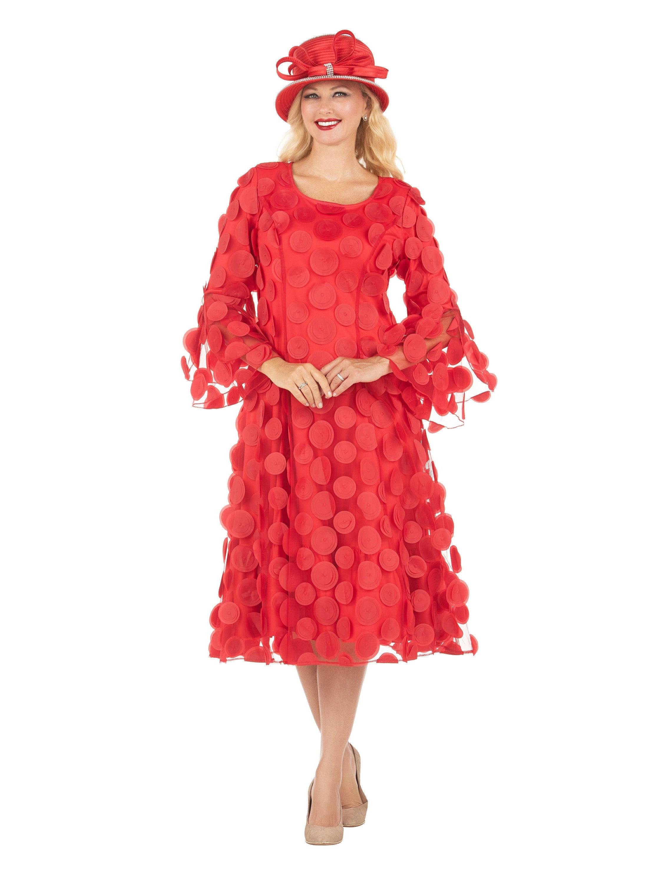 Giovanna Bell Slv A-line Drs w/ Circular Petals Decor-Plus, Style D1650W