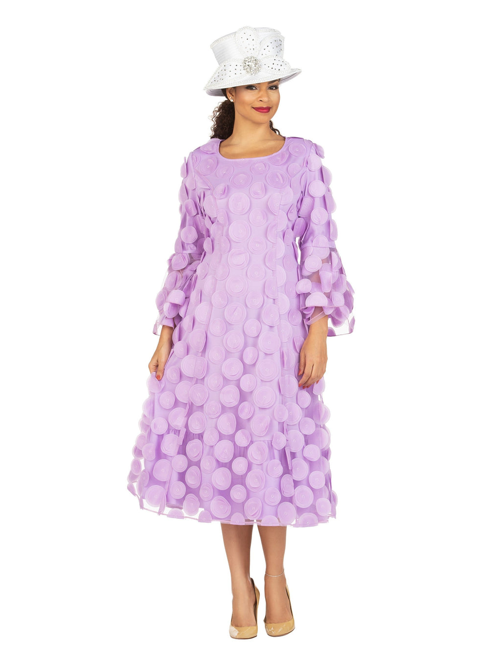 Giovanna Bell Slv A-line Drs w/ Circular Petals Decor-Plus, Style D1650W