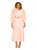 Giovanna Ruffle Puff Sleeve Maxi Dress with Butterfly Belt, Style D1677