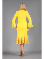 Giovanna Scuba Drs w/ Scallop Neckline, Cutouts & Stones, style D1680