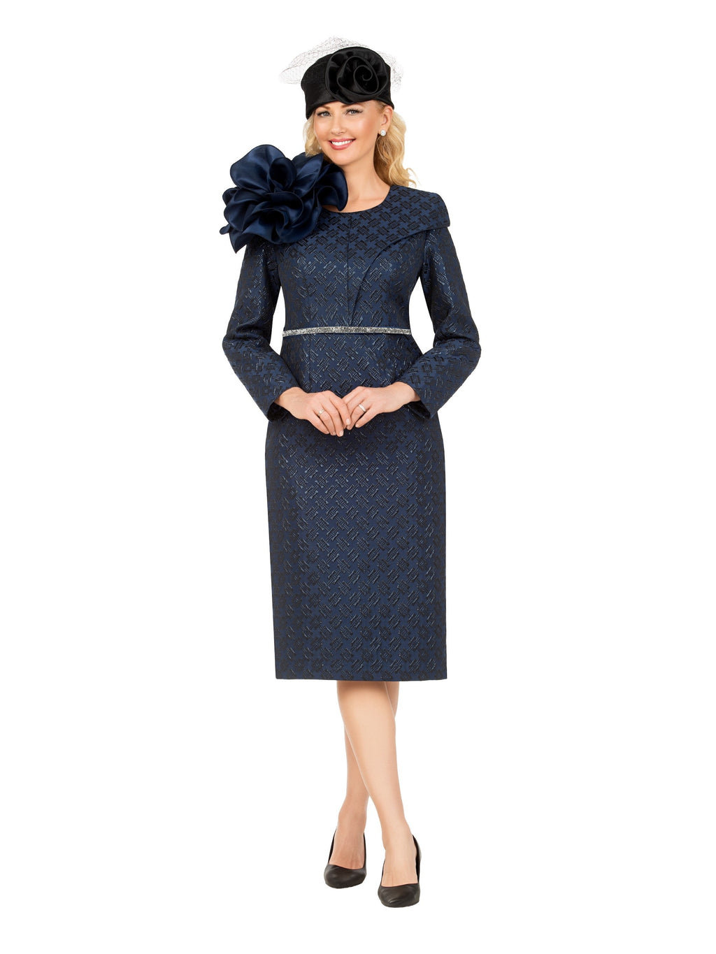 Giovanna Midnight Bloom Jacquard Dress, Style D1715