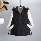 Women's Down Cotton Vest with Detachable Hood