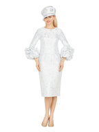 Giovanna Brocade Shift Drs w/ Exaggerated Balloon Cuffs, Style DP2424B