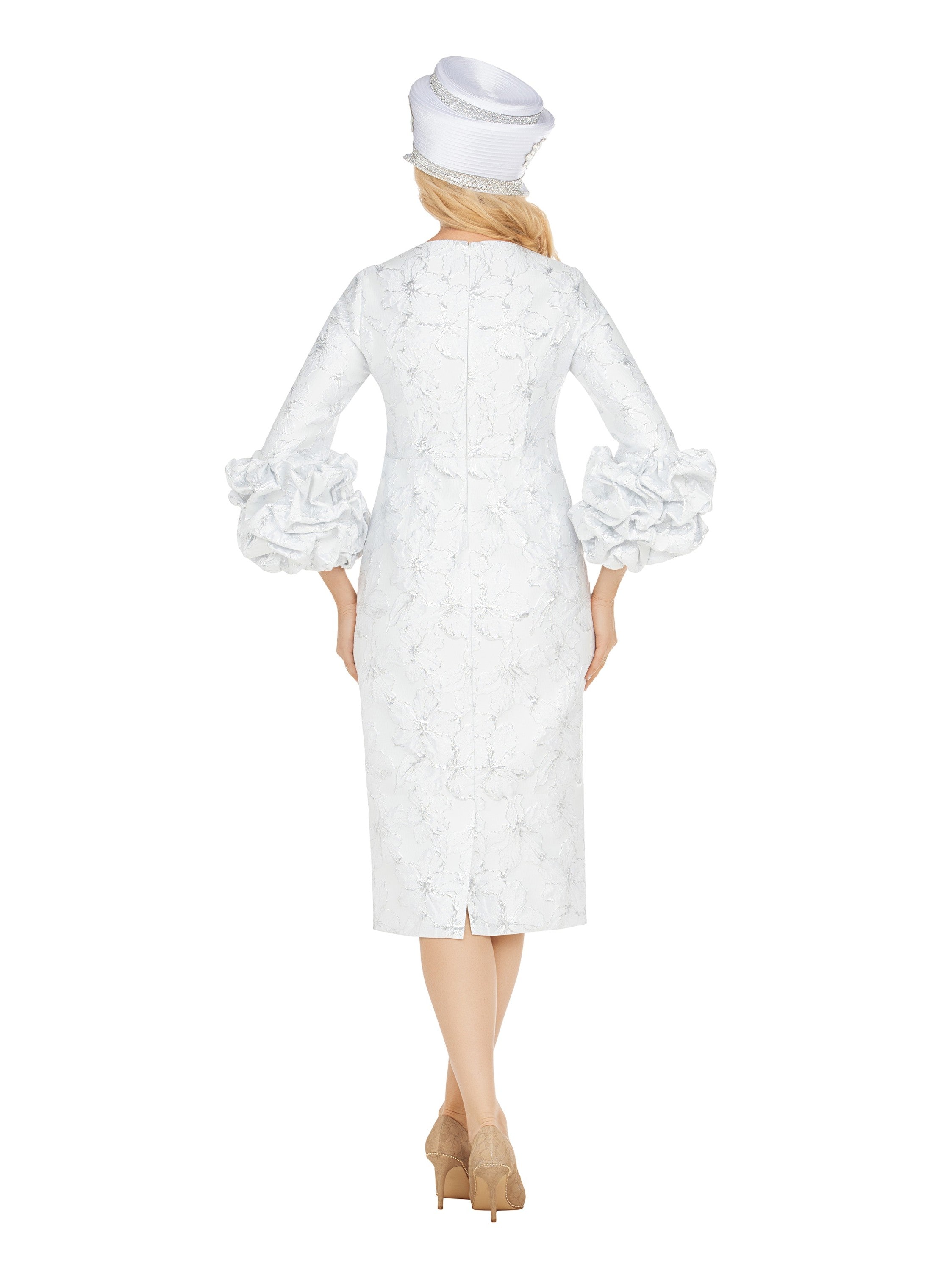 Giovanna Brocade Shift Drs w/ Exaggerated Balloon Cuffs, Style DP2424B