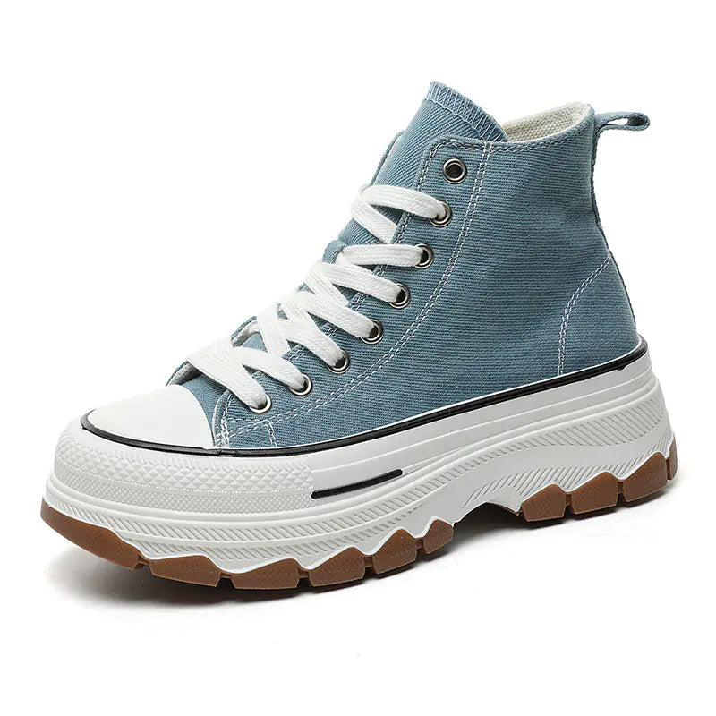 Women's High-Top Canvas Shoes - Breathable & Stylish