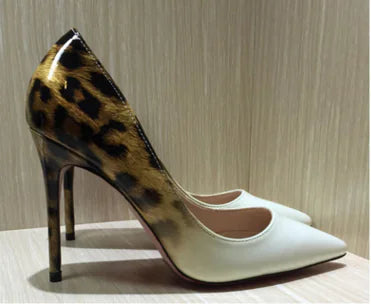 Stylish & Sexy Leopard Print Colorblock High Heels
