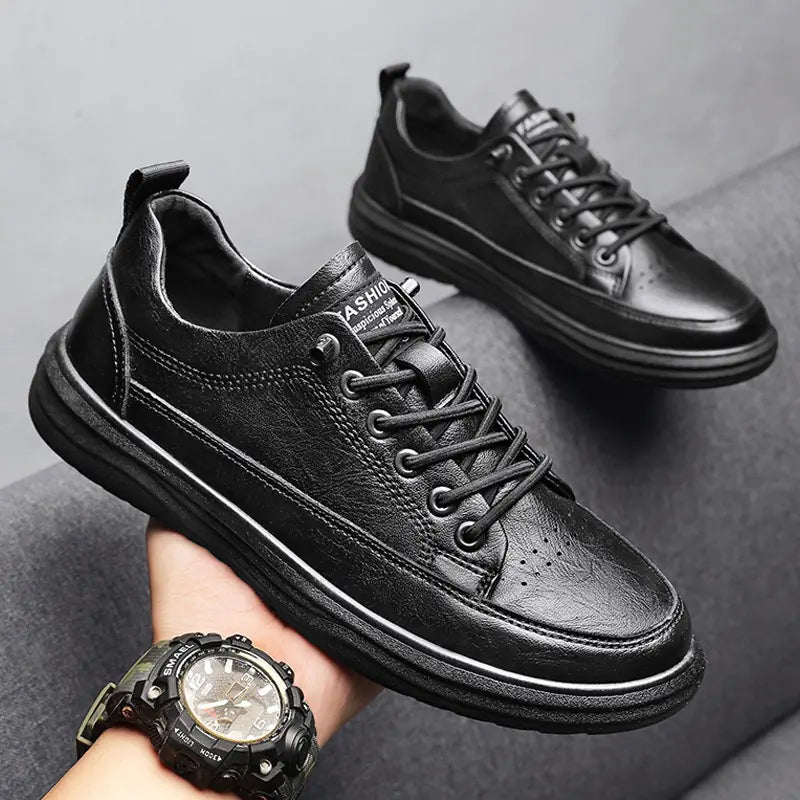 Men's Casual Leather Sneakers and Work Shoes