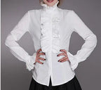 Victorian Ruffle Long Sleeve Pleated Women's Shirt