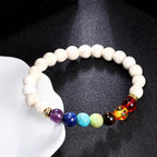 Colorful Chakra Yoga Energy Bracelet with Crystal Beads
