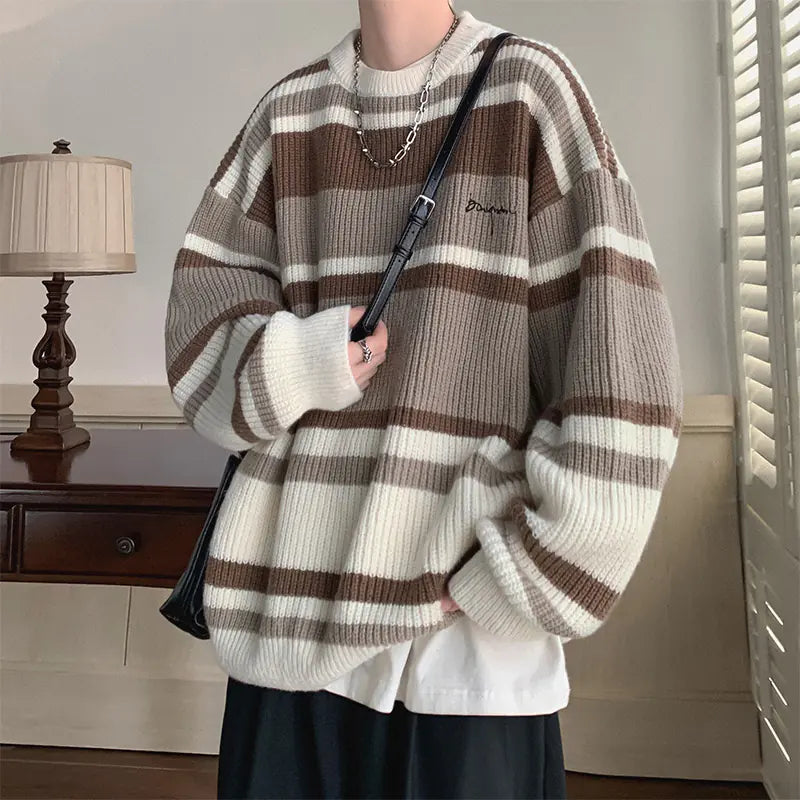 Boys' Striped Contrast Color Sweater