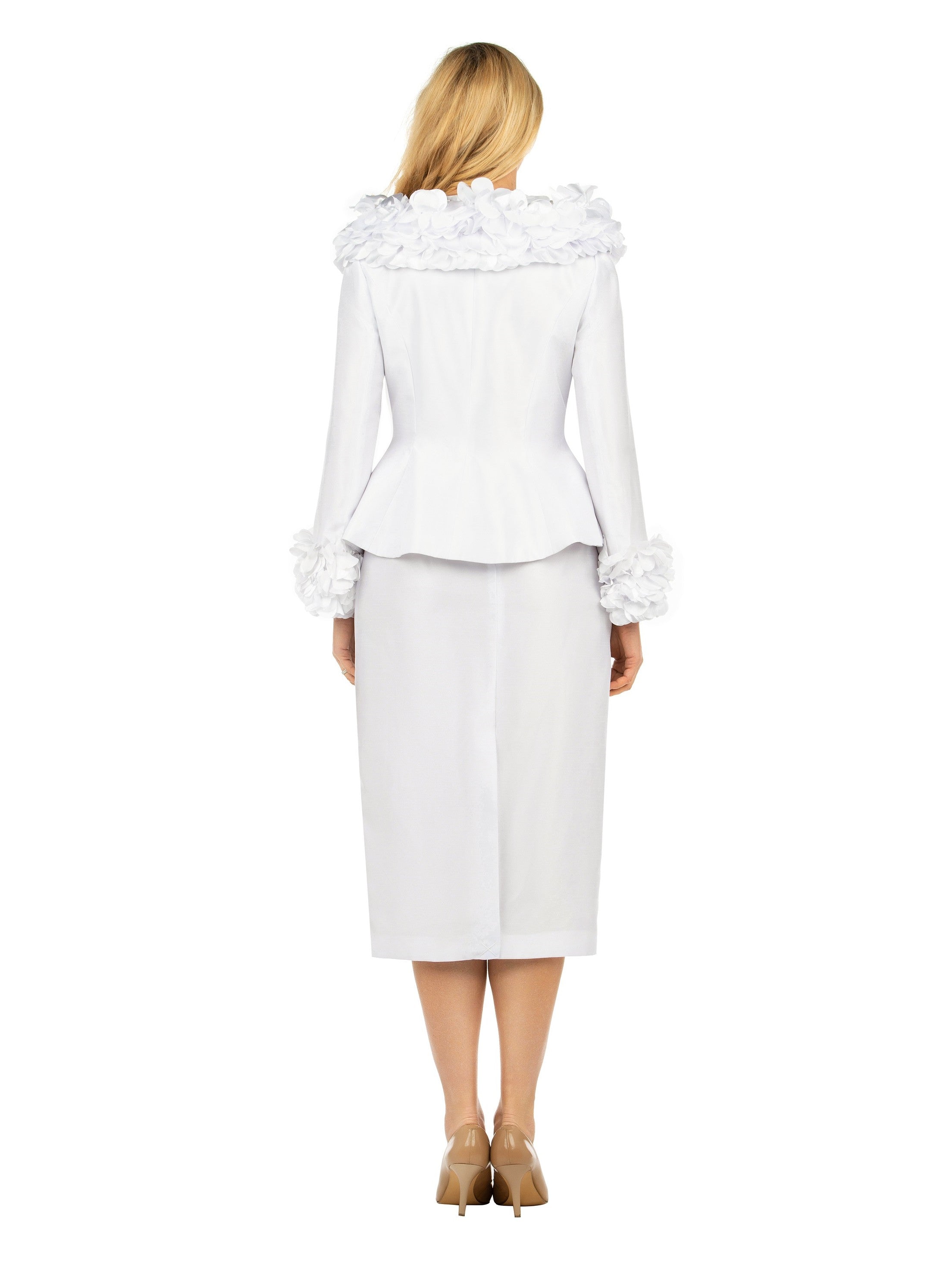 2pc Dbl-brstd Suit w/ Floating Flower Petals-Plus