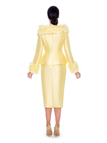 2pc Double Breasted Suit w/ Floating Flower Petals