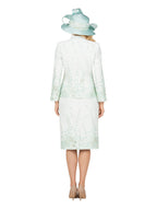 Giovanna 3pc Floral Print Brocade Peplum Jkt Skt Suit-Plus, Style G1154W