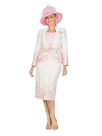 Giovanna 3pc Floral Print Brocade Peplum Jkt Skt Suit-Plus, Style G1154W