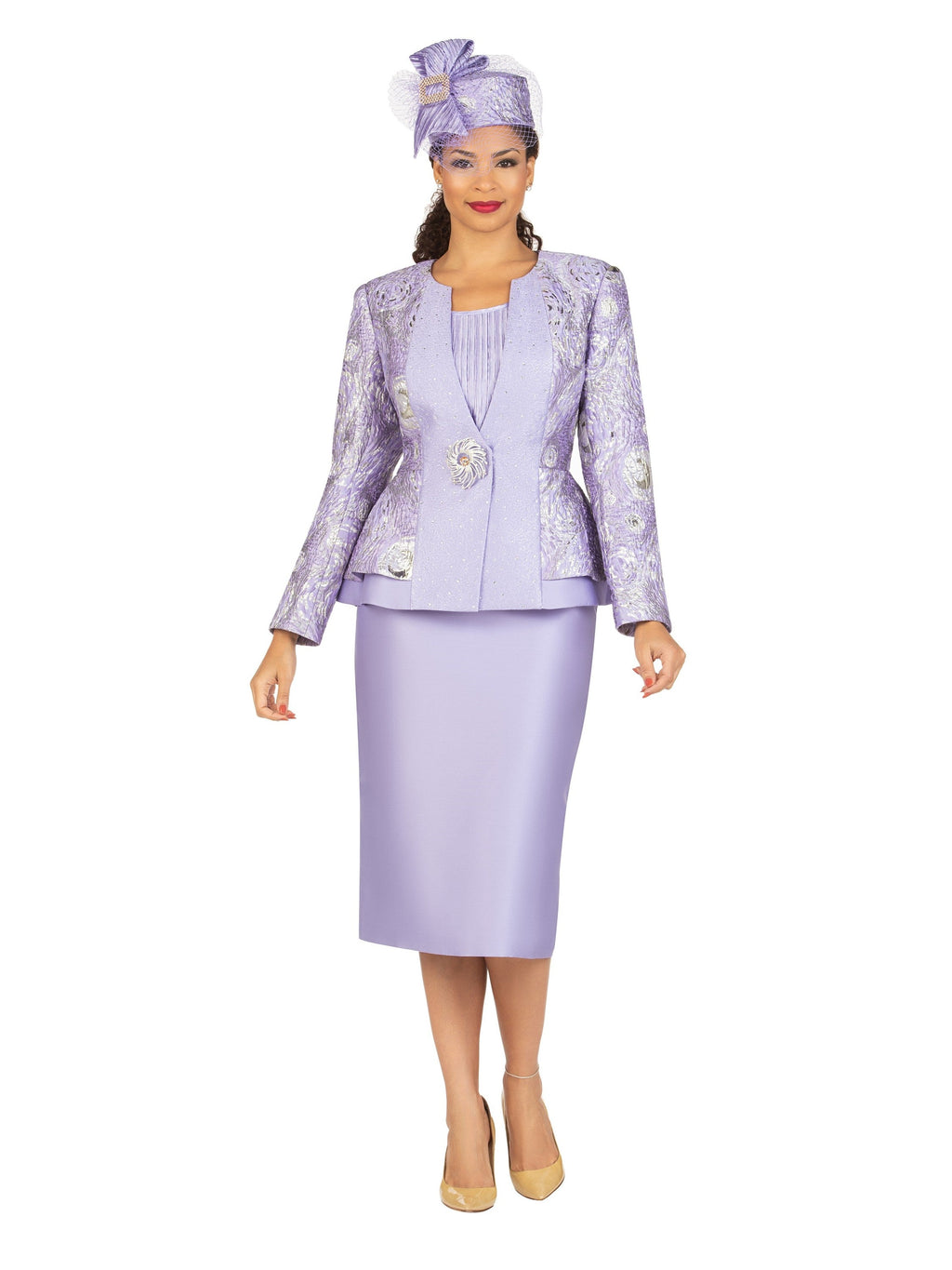 Giovanna 3pc Brocade&Crkl Satin Peplum Skt Suit-Plus, Style G1181W