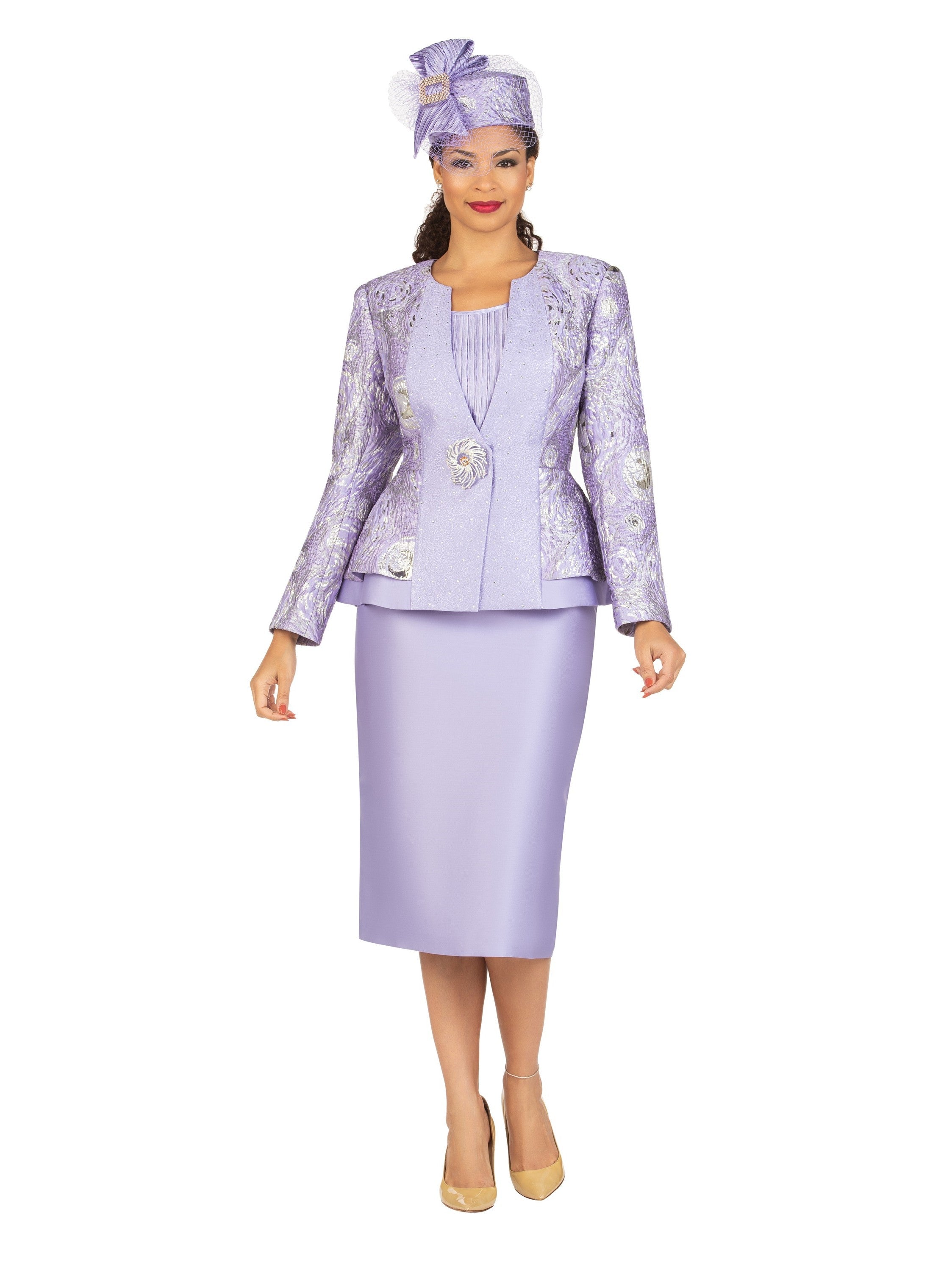 Giovanna 3pc Brocade&Crkl Satin Peplum Skt Suit-Plus, Style G1181W