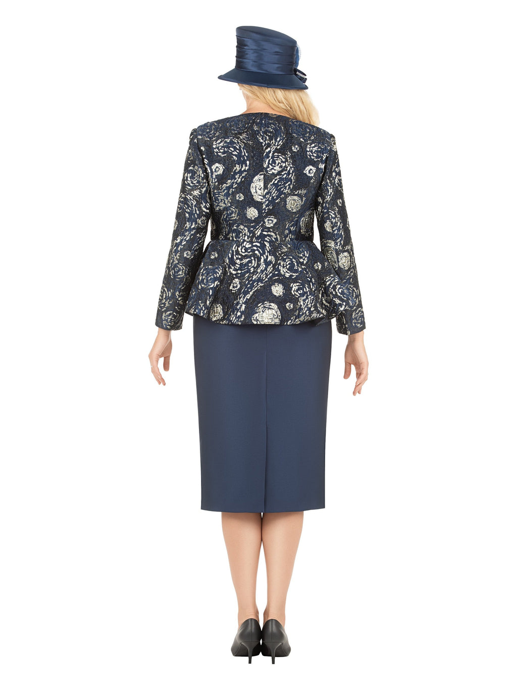 Giovanna 3pc Brocade&Crkl Satin Peplum Skt Suit-Plus, Style G1181W