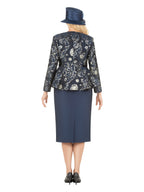 Giovanna 3pc Brocade&Crkl Satin Peplum Skt Suit-Plus, Style G1181W